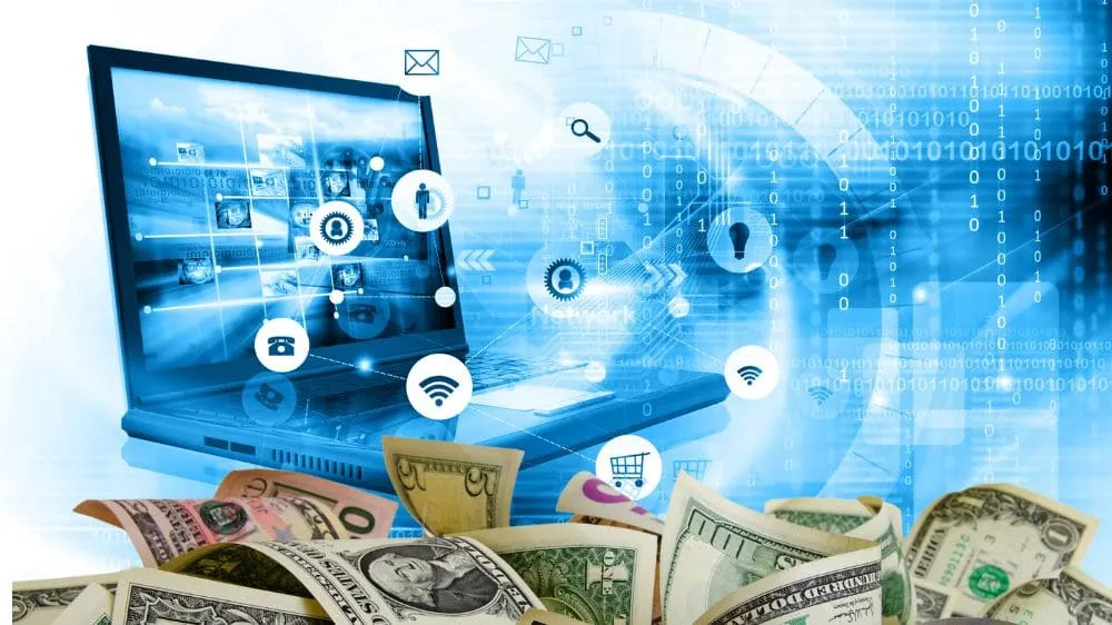 لاب توب يظهر شبكة تواصل حول العالم ونقود